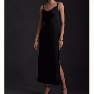 Anthropologie - BHLDN CALI SATIN COWL-NECK MIDI SLIP DRESS